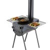 VEVOR Wood Stove, 118 inch, Alloy Steel Camping Tent Stove, Portable Wood Burning Stove with Chimney Pipes & Gloves