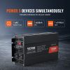 VEVOR Pure Sine Wave Inverter, 1000 Watt, DC 12V to AC 120V Power Inverter with 2 AC Outlets 2 USB Port 1 Type-C Port
