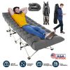 Folding Camping Cot Portable Sleeping Camping Bed Collapsible Travel Camp Cots Guest Bed Cot with 2-Sided Soft Pad 440LBS Max Load