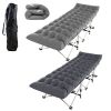 Folding Camping Cot Portable Sleeping Camping Bed Collapsible Travel Camp Cots Guest Bed Cot with 2-Sided Soft Pad 440LBS Max Load
