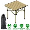 Folding Camping Table Portable Lightweight Carbon Steel Roll-up Picnic BBQ Desk with Carry Bag Heavy Duty for Outdoor Beach Backyard Party Patio Campi