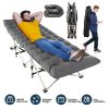Folding Camping Cot Portable Sleeping Camping Bed Collapsible Travel Camp Cots Guest Bed Cot with 2-Sided Soft Pad 440LBS Max Load