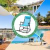 Outdoor Patio Camping Lightweight Folding Rocking Chair with Footrest