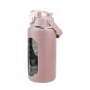 34Oz Glass Water Bottle Sports Water Bottle Motivational Water Bottle Water Intake Tracker Bottle with Straw Time Marker Silicone Sleeve Handle for Gy